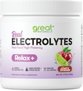 Relax + Cherry Limeade Calming Electrolyte Supplement: Hydration & Mood Support til afslapning, Stress Relief, Adrenal & Cortisol Support - Glycin, L-Theanine, Lemon Balm - USA Made