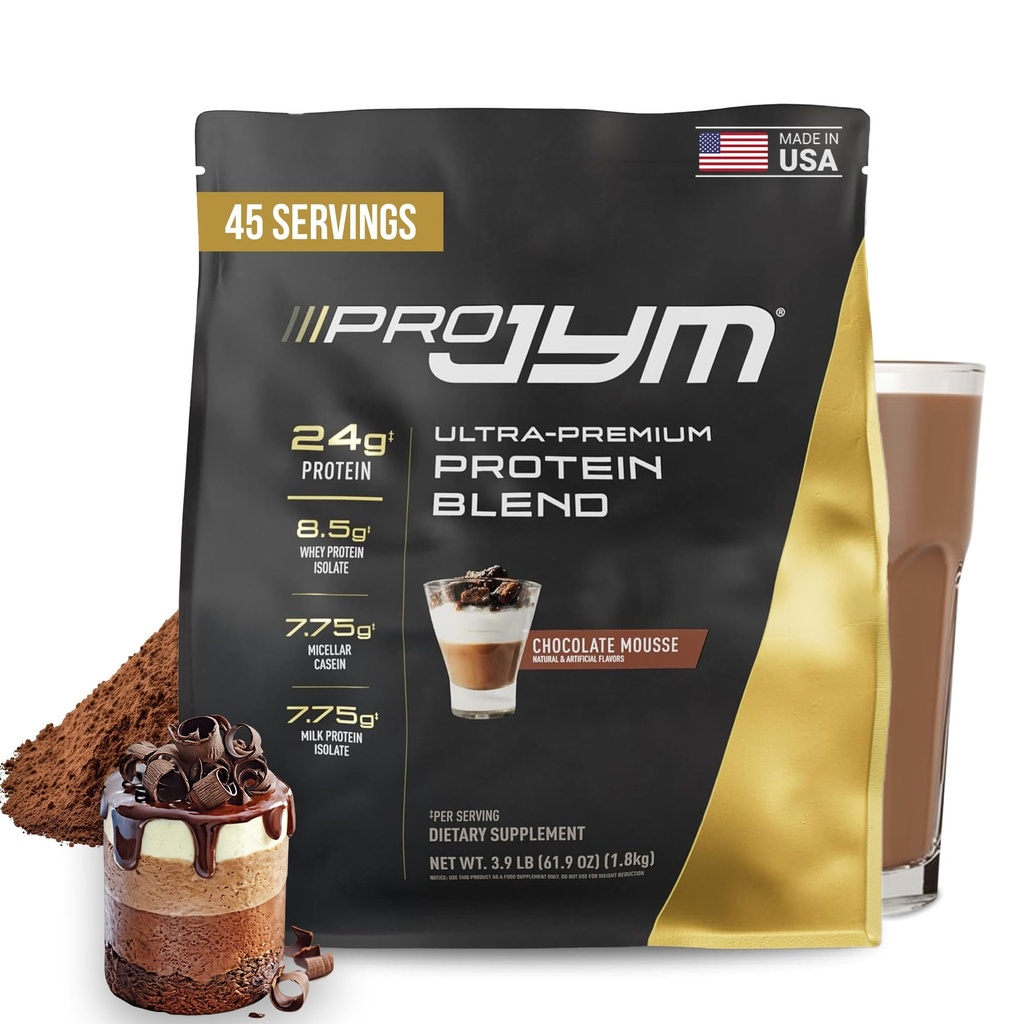 Pro JYM Chocolate Mousse Protein Powder - Whey Protein Isolates, Casein, & Milk Protein, Lean Muscle Building for mænd og kvinder, JYM Supplement Science, 45 Servering