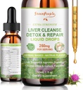 GREENPEOPLE lever rense Detox & reparation dråber - Lever supplement w / Mælk Thistle Silymarin, Artiskoke & Mælkebøtte til lever Detox & Support - 16x Potent Herb- Nutrients - 1Fl Oz Natural Flavor