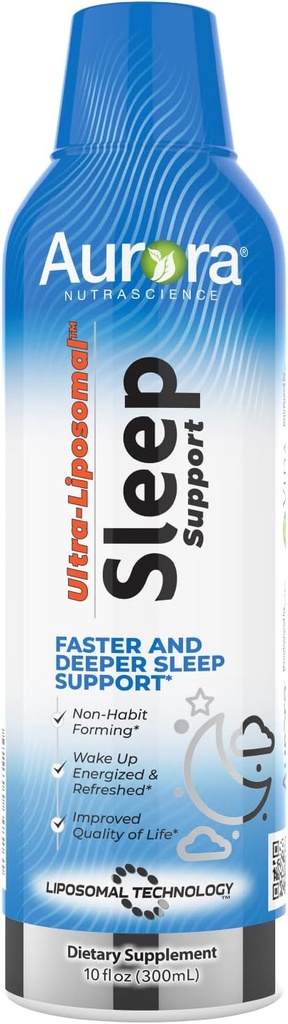 Vida Lifescience Aurora Nutrascience Ultra-Liposomal Sleep Support, Inkluderer Melatonin, L- Theanine, Ashwagandha og Calming Kamille, Kamille, 30 Servere, 10 fl oz