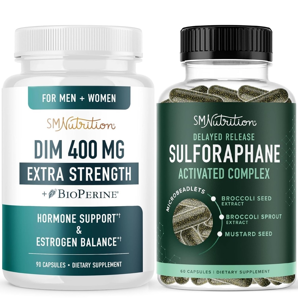 Sulforaphane Complex & 400mg DIM supplement til forbedret østrogen balance for kvinder