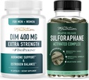 Sulforaphane Complex & 400mg DIM supplement til forbedret østrogen balance for kvinder