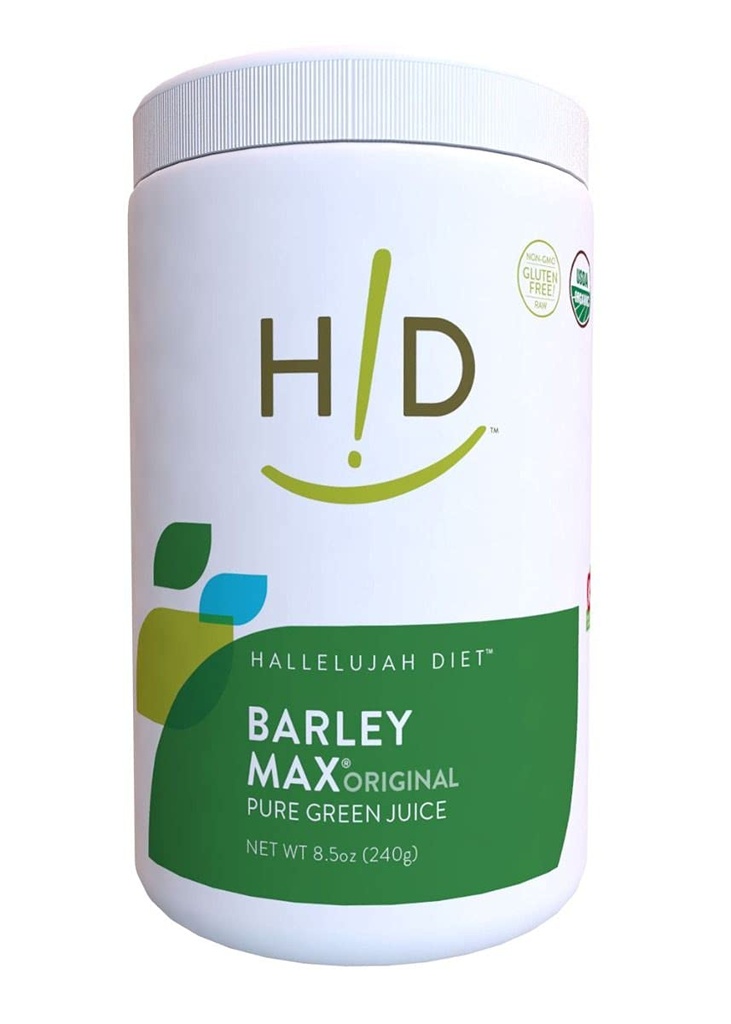 Hallelujah Diet Organic BarleyMax - Barley Grass Juice og Alfalfa Juice Powder, Vegansk formel, Plantbaseret Kosttilskud, Health Food Products, Original, 8.5 Ounce Flaske (60 dages forsyning)