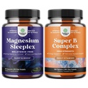 Bundle of High Absorption Magnesium Sleep Supplement - Melatonin- Free Calm Magnesium til søvn og B-vitamin Complex Voksen Multivitamin til immunforsvar Mood Boost og hukommelse supplement