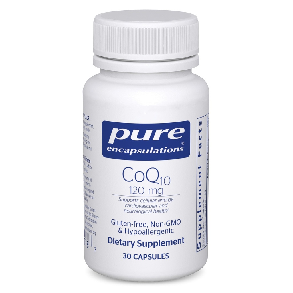 Ren indkapsling CoQ10 120 mg - Coenzym Q10 supplement til hjertesundhed, energi, antioxidanter, hjerne og hukommelse sundhed - cellular sundhed, kognition & cardiovaskulær support * - 30 kapsler