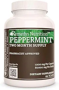 Remedy's nutrition Peppermint Leaf | 1,000 mg, 60 Vegan Capsules Herbal Dietary Supplement | Two Month Supply