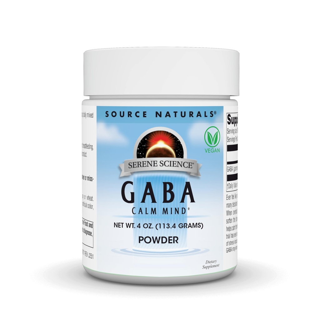 Kilde Naturals Serene Science GABA, rolig sind - 4 oz pulver