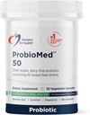 Design for Health ProbioMed 50 - Probiotika til fordøjelse - 10 Strops med Lactobacillus acidophilus Probiotic + Lactobacillus rhamnosus - Gut Health + immunsupporttillæg (30 Caps)