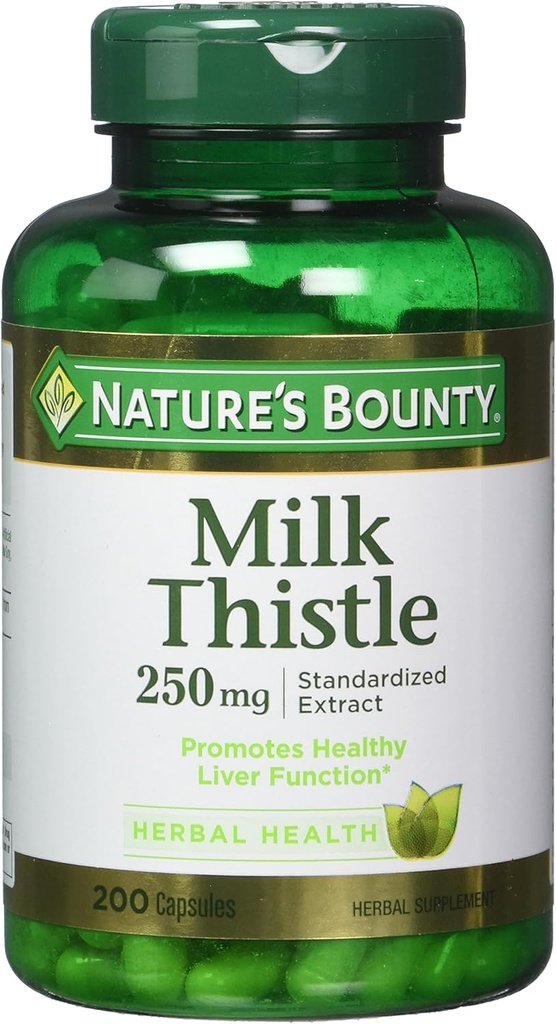 Nature 's Bounty Milk Thistle 250 mg kapsler 200 ea (pakke med 2)