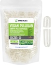 XPRS Nutra Størrelse 0 Pullulan Tomme kapsler - 100 Grev ren etiket Plantcapts Clear Tomme Vegan kapsler - Premium Vegetar piller - Do- It- dig selv Vegetabilsk Capsule Fyldning