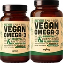 Vegan Omega 3 60 Softgels & 180 Softgels Bundle - Plant Based DHA & EPA Fedtsyrer - Carrageenan Gratis, Alternativ til Fish Oil, Supports Heart, Brain, Fælles Sundhed - Sustainable Sourced Algae