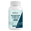 Heyvy Magnesiumkompleks, Magnesiumglycinat, Citrat, Malat, Oxid, Gluconat med zink og D3- vitamin, Magnesiumtillæg for muskel, nerve, hjerte, knoglenstøtte, høj absorption, 90 tabletter