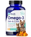 Omega 3 Fiskeolie til små hunde og katte - Pet Fish Oil supplement med DHA & EPA fedtsyrer til sund hud og kappe - Forbedrer afføring & lindring Tør, Itchy Hud - 500mg - 120 kapsler