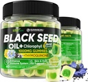 Black Seed Oil Gummies & Chlorophyll, Biotin 500mcg with Hydrolyzed Collagen, Raw Manuka Honey, Organic Cold Pressed - Ultimate Absorption for Skin, Hair & Nails, Digestive, Overall Health, 1 Pack