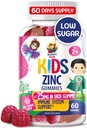 Zinkgummier til børn - Chewable Zink Gummy supplement til børn immunforsvar - Lavt sukker naturlige antioxidant Non- GMO Vitamin tyggere til tandlæger & Teens - 60 Gummies