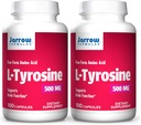Jarrow Formulas L- Tyrosine 500 mg - 100 kapsler - Understøtter Brain Function - Brain Neurotransmitter Precursor - Gratis form Aminosyre - Indeholder Pure Krystallinsk L- Tyrosin - 100 Servere