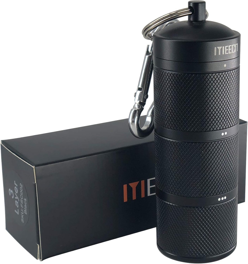 Three Layer Large Pill Organizer, Aluminium, Metal Dispensers, Waterproof, Can Store Pills Anything Sizes, Vitamins, Cod Liver Oil, Supplements and Medication (Black)