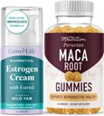 Maca Root Gummies & Østrogen Estriol Cream Note 124; Hormone Balancing Set med Peach Flavored Maca Gummies (30 Servere) og Østrogen Cream Advanced Formel (80 Servere)