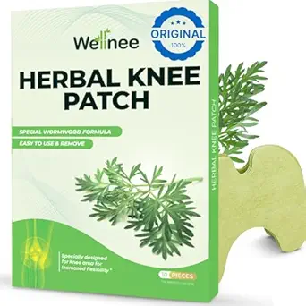 Wellnee Original Herbal Knee Patch - Wellkneplaster til Knee Support & Muscle Pain - Maksimal styrke til en midlertidig lindring - Klæbende varme Patches lavet med naturlige urter for wellness (10 stk)