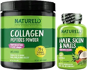 NATURELO hår, hud og negle Multivitamin, 60 Grev Collagen Peptide Powder, 45 Servere