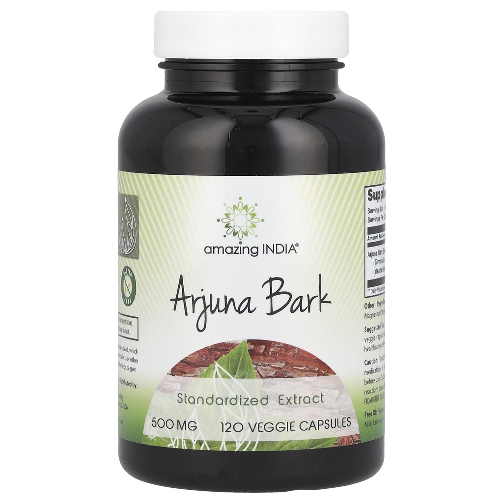 Amazing India Arjuna Bark Extract Supplement: 124; 500 Mg