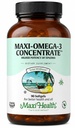 Maxi Health Omega 3 Supplement - Omega-3 Fish Oil Concentrate - Højere potens Kilde til EPA / DHA Fedtsyrer - Heart, Brain & Joint Health - Kosher Certified Wild Caught Fish - 90 Vegetarisk Softgel