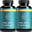 Primær høst Omega 3 Fish Oil Kosttilskud, 30 Servere Soft Gels Kapsler w / 1000mg EPA + DHA Kosttilskud, Ingen Fishy Burps Non- GMO Omega 3 Fedtsyrer, 2 Pack
