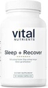 Vital Nutrients Sleep + Recover - Vegan Supplement - Sleep Support - Melatonin, Ashwagandha & L- Theanine - Gluten, Dairy & Soy Free - 90 Kapsler