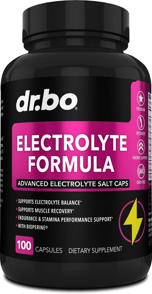 Elektrolytpiller supplement salttabletter - Elektrolytkapsler med kalium, magnesium, natrium, chlorid, calciumerstatning for Keto, kramper og rehydrering Salte Kosttilskud - 100 hydreringskapsler