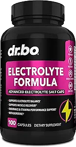 Elektrolytpiller supplement salttabletter - Elektrolytkapsler med kalium, magnesium, natrium, chlorid, calciumerstatning for Keto, kramper og rehydrering Salte Kosttilskud - 100 hydreringskapsler