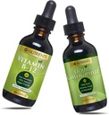 Go Nutrients Vitamin B12 2 oz & Liquid Chlorophyll 60 ml GMO fri, Vegan Friendly, Gluten Free, Soy Free, Liquid Chlorophyll Vegan Friendly B12 Sublingual Supplement med 3000 mcg methylcobalamin