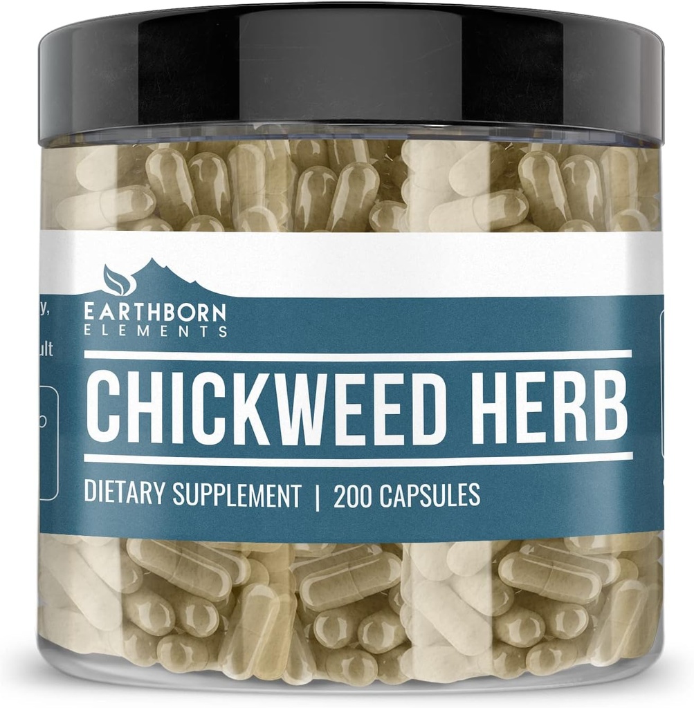 Earthborn Elements Chickweed Herb (200 Kapsler) Pure, No Fillers eller Additiver