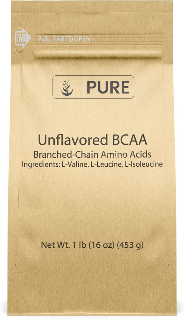 Pure Original Ingredients Unflavored Instantized BCAA (1lb) Powder, Forgrenet Chain Essential Aminosyrer, Supplement