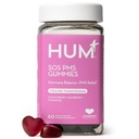 Hum Nutrition SOS PMS Gummies, PMS Support Supplement til kvinder, Support Cycle Symptomer, Bloating, Hormonal Balance, Inkluderer B6-vitamin, Tranebær & Chasteberry Vitex, Gluten Free, 60 Vegansk Gummies