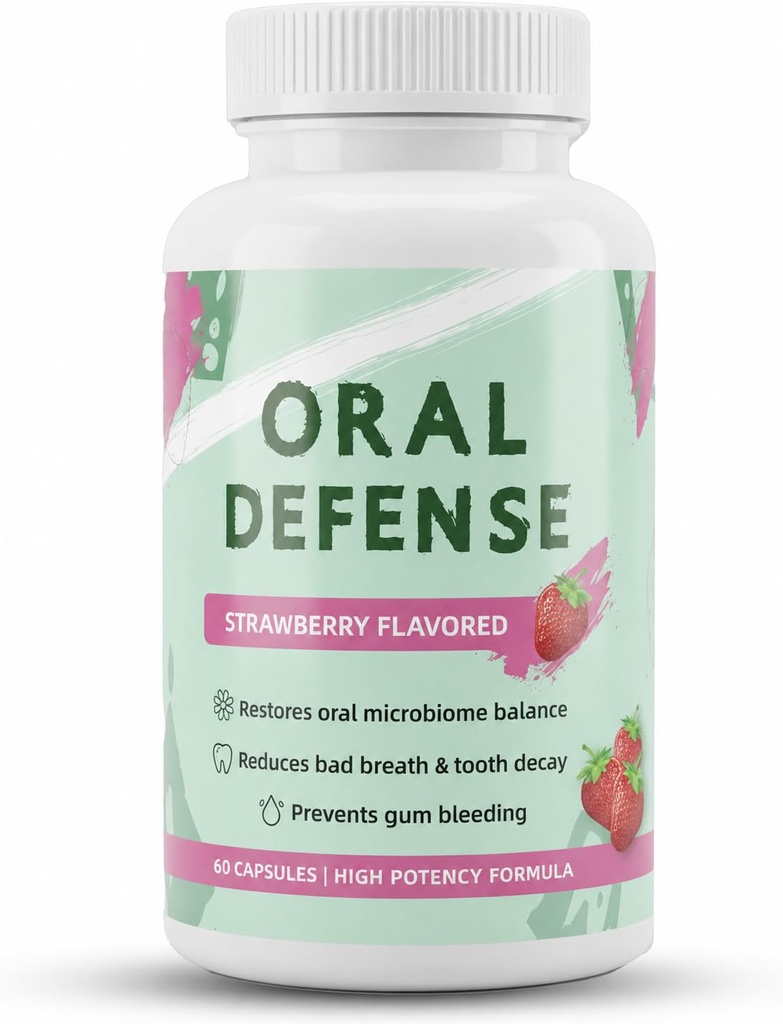 VeroCore Oral Defence –Oralite Probiotics Supplement for Microbiome Balance,Supports Fresh Breath, Gum Comfort & Healthy Teeth Strawberry Flavor 60 Capsules