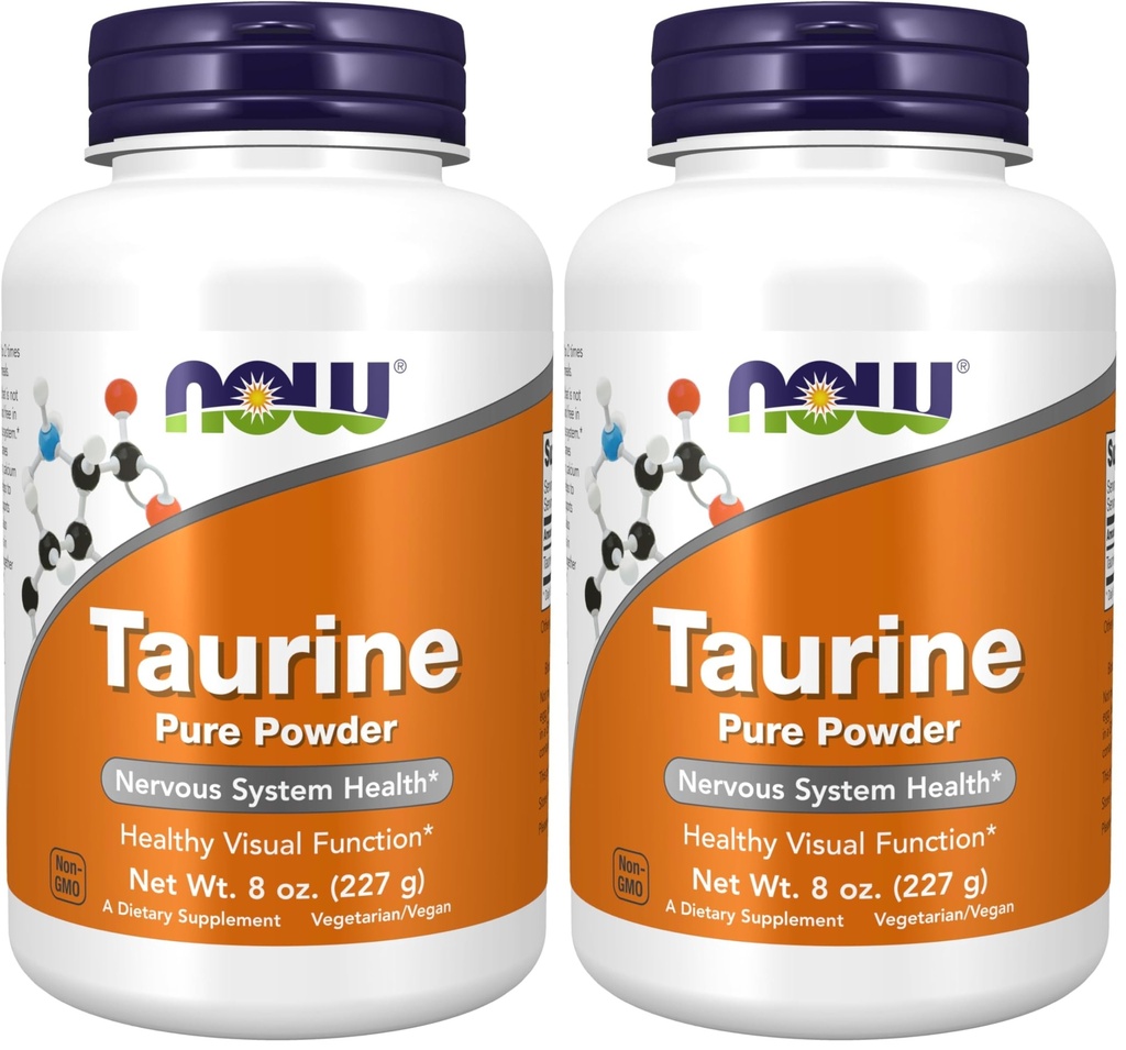 NU Kosttilskud, Taurine Pure Powder, Nervesystemet Sundhed *, Aminosyre, 8-Ounce (pakke med 2)