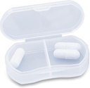 Pill sag for purse lille pill Organizer Portable Travel Daily Pill Containers AM & PM Mini Pill Box Vitamin, Fish Oil, Supplement Holder (1 PCS, hvid)