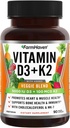 FarmHaven Vitamin D3 K2 kapsler - 5000 IE D3 og 100 mcg K2 - Cholecalciferol MK7 med Veggie Fruit Blend - Vitamin D K2 supplement til immunsystemet og hjertesygdomme - Vegetarisk, non- GMO, 90 Caps