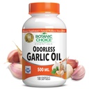 Botanic Choice Odorless hvidløg Oil Softgel - Antioxidant Cholesterol og immunforsvar supplement til voksne - Gluten Free Non- GMO - 180 piller