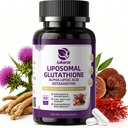 Liposomal Glutathione 1158mg with Astaxanthin for Skin Health 60 Vegan CT | 15-in-1 with Milk Thistle, Alpha Lipoic Acid, Antioxidant Complex for Nighttime Skin Radiance, Cellular Health & Liver Detox