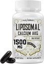Liposomal Calcium AKG Supplement 1500 MG (Alpha- Ketoglutarsyre), Høj Absorption, mere effektiv end AAKG, Ca AKG for lang levetid, Alder Defense, Cellular Energy, Metabolic Function, 60 Softgels