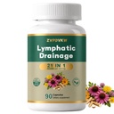 Lymphatic Drainage Supplements, Herbal Lymphatic Wellness Blend, 90ct | Supports Fluid Balance & Bloating Relief, with Dandelion, Burdock & Echinacea, Gluten Free Non GMO Easy Swallow Capsules