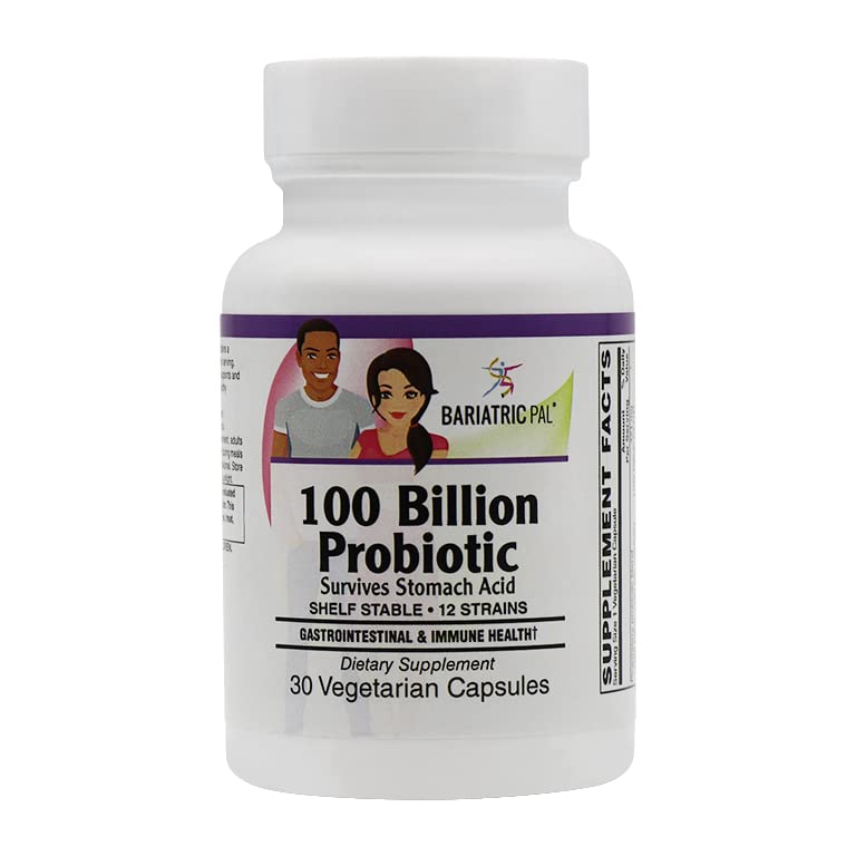 BariatricPal Probiotic 100 Billion CFU Gastrointestinal & Immune Health Capsules (30ct)