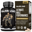 Major Load Testosteron Booster for mænd - Testosteron tillæg med Horny Geat Weed, Maca Root, & Tribulus Terrestris - Tongkat Ali Men 's Energy, Stamina & Styrke - Test Booster 60 Kapsler