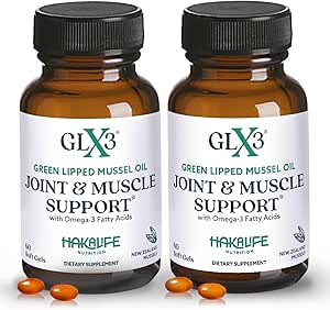 GLX3 Joint Support Extra Strength Omega-3 Supplements124; Premium New Zealand Green Liped Mussel Oil - Comfort, Fleksibilitet, Muscle Recovery - ETA EPA DHA Omega 3 Kapsler 2 måneder