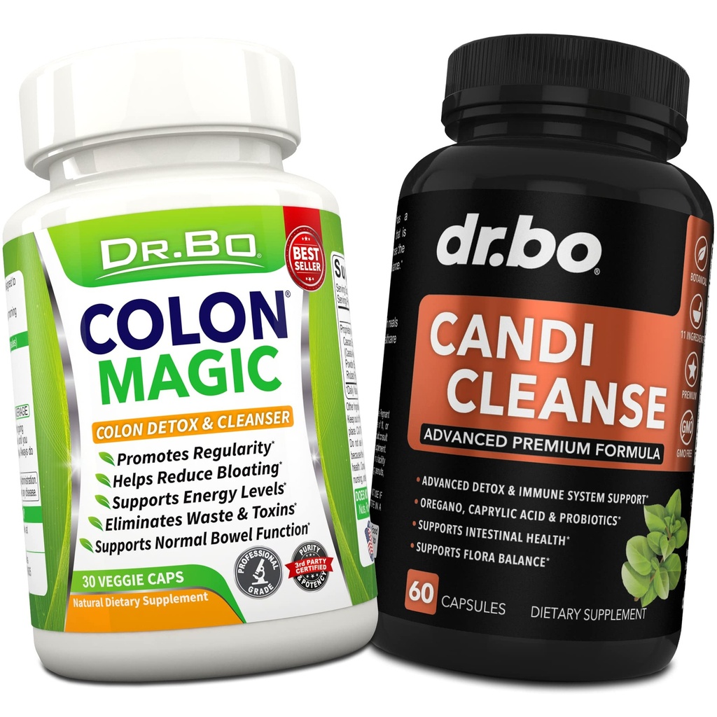Colon Cleanse Candi Detox Formel - Natural tarmrenser piller til intestinal Bloating & Anti Overgrowth Cleansing for kvinder & mænd - Daglig Forstoppelse Relief supplement Gut Mavebalance Kontrol
