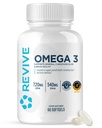 Revive MD Omega 3 Fish Oil Kosttilskud til mænd og kvinder - Softgels med EPA & DHA Fedtsyrer til sund hud & Joints, Heart & Brain Support - Vegan- Friendly, Gluten- Free (120 Softgels, 60 Servere)