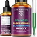 Organic Sea Moss Liquid Extract med Black Seed Oil, Bladderwrack & Burdock Rodbuk 124; 1000mg Irish Sea Moss Drops 124; 4 i 1 Advanced Formel 4X Strong Measures 124; Raspberry Flavor 124; Vegan Measures 124; Non- GMO Measures 124; Gluten- Free