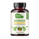 Organic Moringa Oleifera Powder & Gurkemeje Root Powder med Blackpepper 120 Kapsler er 124; Lavet med Organic Moringa, Gurkemeje og Sort Pepper er 124; Vegan, Glutenfri og Non- GMO.