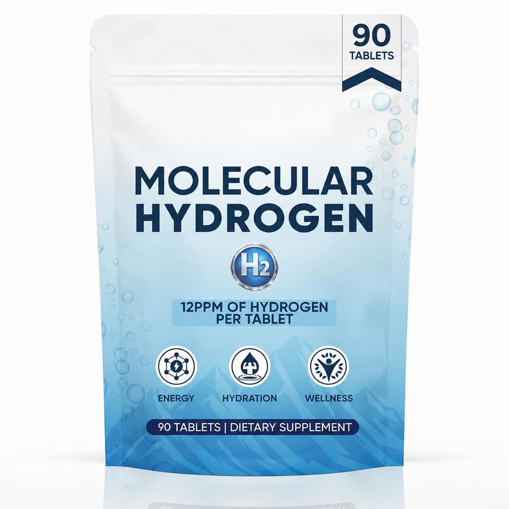 EDENVIA Molecular Hydrogen Water Tablets, Boosts Energy & Reduces Fatigue, GMO-Free, Gluten-Free & Soy-Free - 90 Tablets